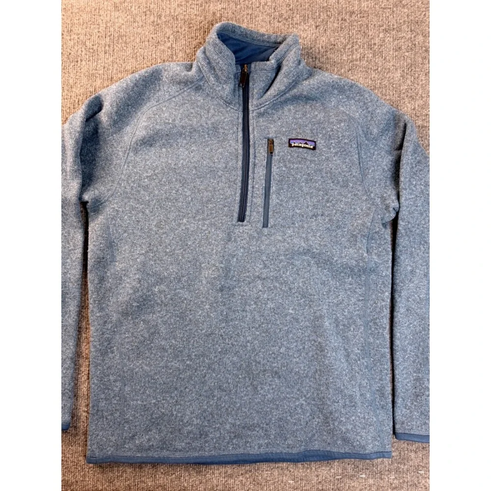 Patagonia Better Sweater Mens Medium Blue Heather 1/4 Zip Fleece Pullover Jacket